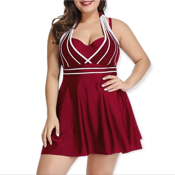 Lalagen Swim Nwtlalagen Womens Halter Swimdress Plus Size Two Piece